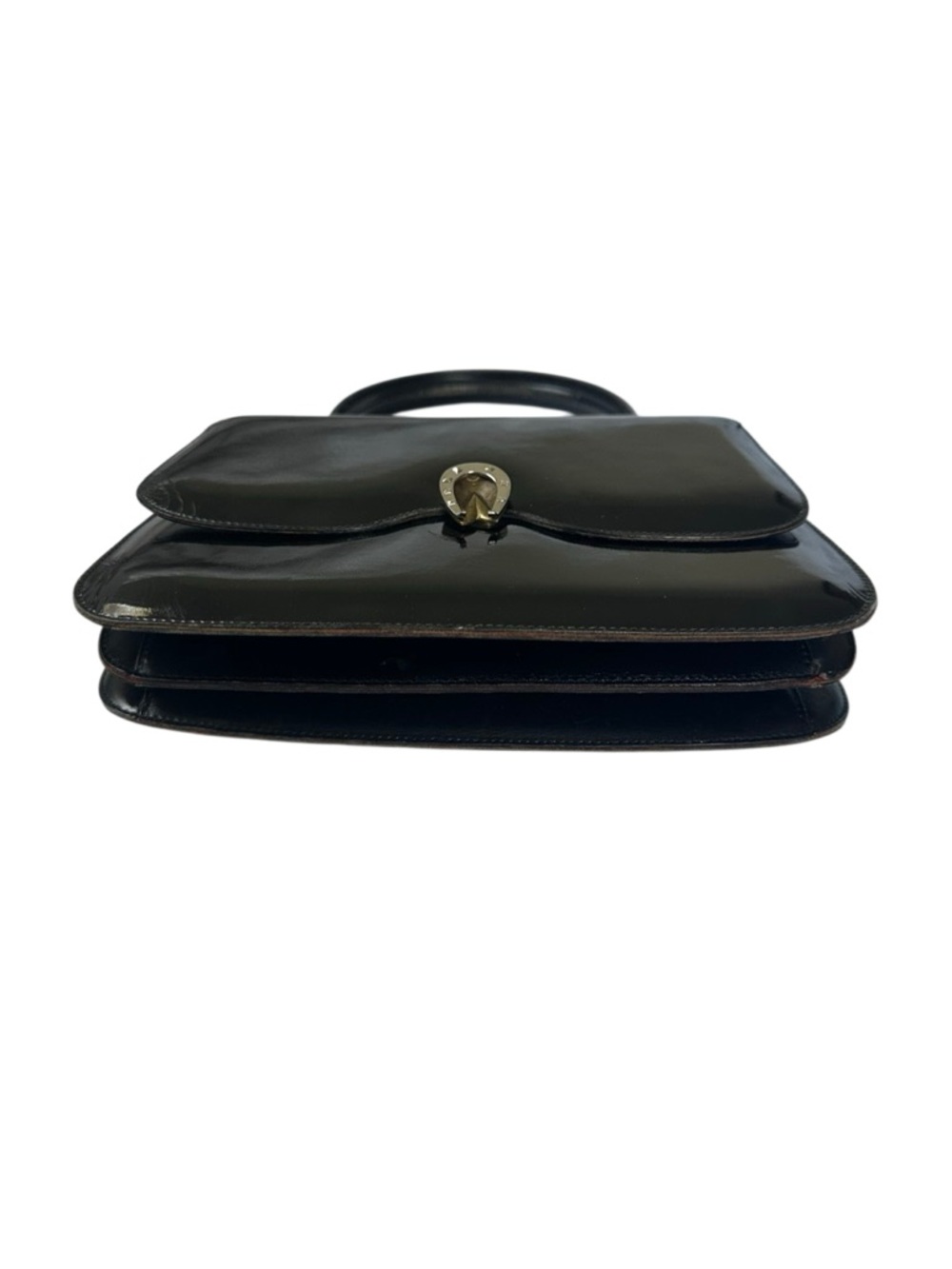 Gucci Black Patent Shoulder Bag with Bamboo Accent - Picture 5 of 14